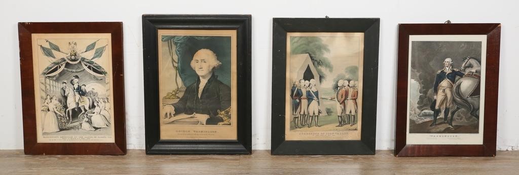 Appraisal: N CURRIER LITHOGRAPHS WASHINGTON N Currier Lithographs th century Washington