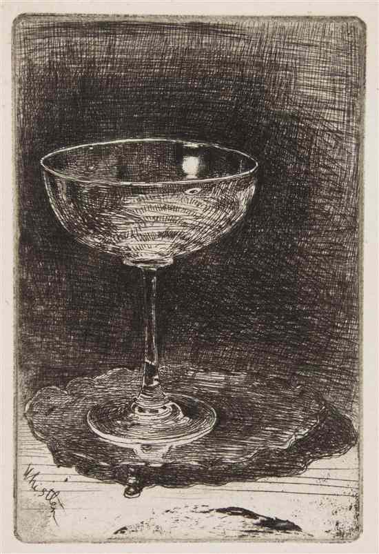 Appraisal: James Abbott McNeill Whistler American - The Wine Glass etching