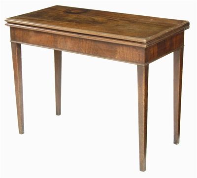 Appraisal: A late George III mahogany tea table reduced in cm