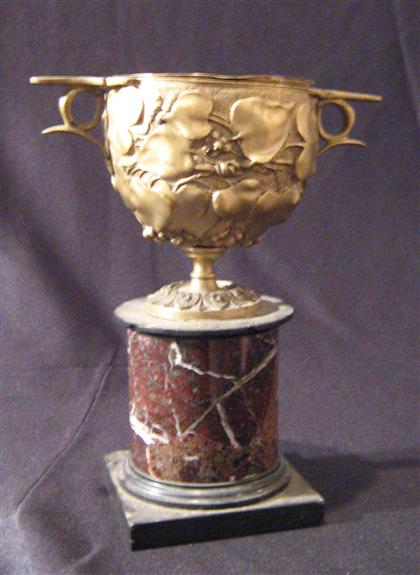 Appraisal: Continental bronze urn Of baluster form with allover cast decoration