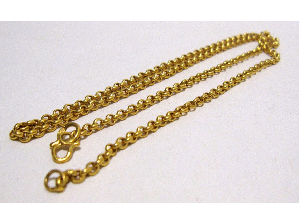 Appraisal: Twenty four carat gold belcher link neckchain in Approx gms