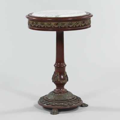 Appraisal: A Victorian Style Round Occasional Table Victorian style pedestal table