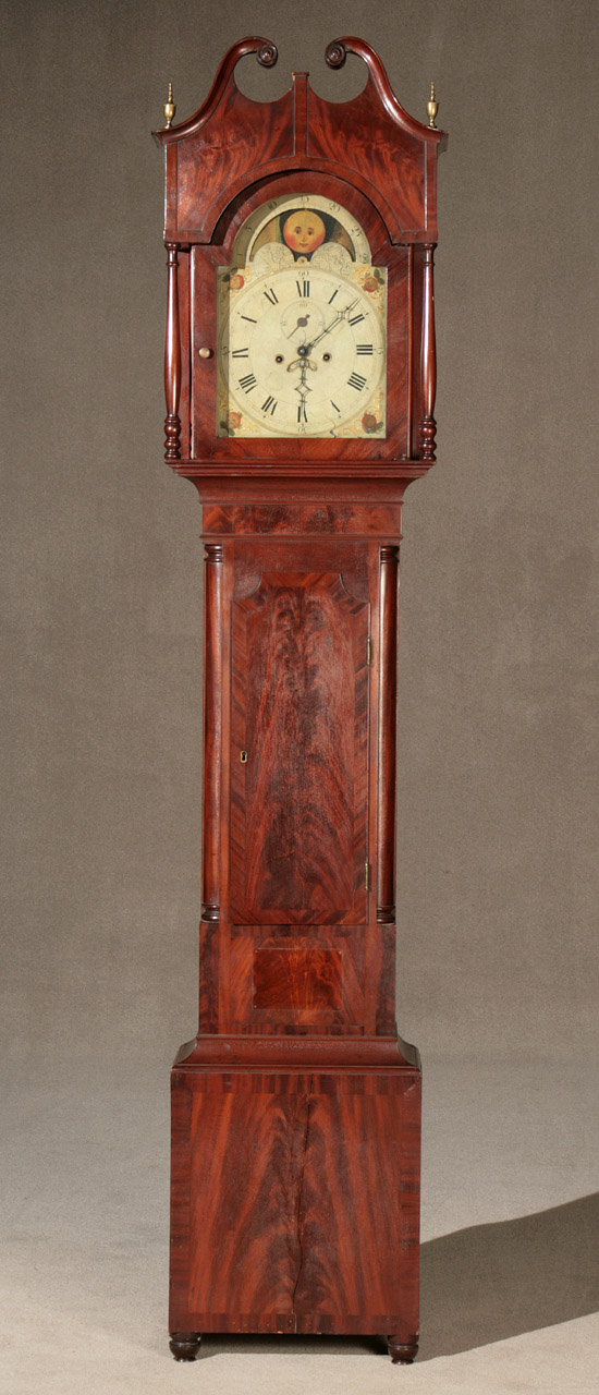 Appraisal: Federal Mahogany Tall Case Clock Possibly New Jersey Circa Having