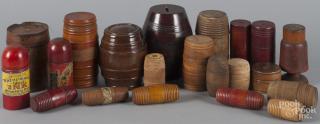 Appraisal: Treen canisters tallest - ''