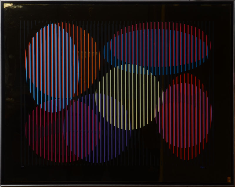 Appraisal: YAACOV AGAM b UNTITLED Screenprint on metal with the printed