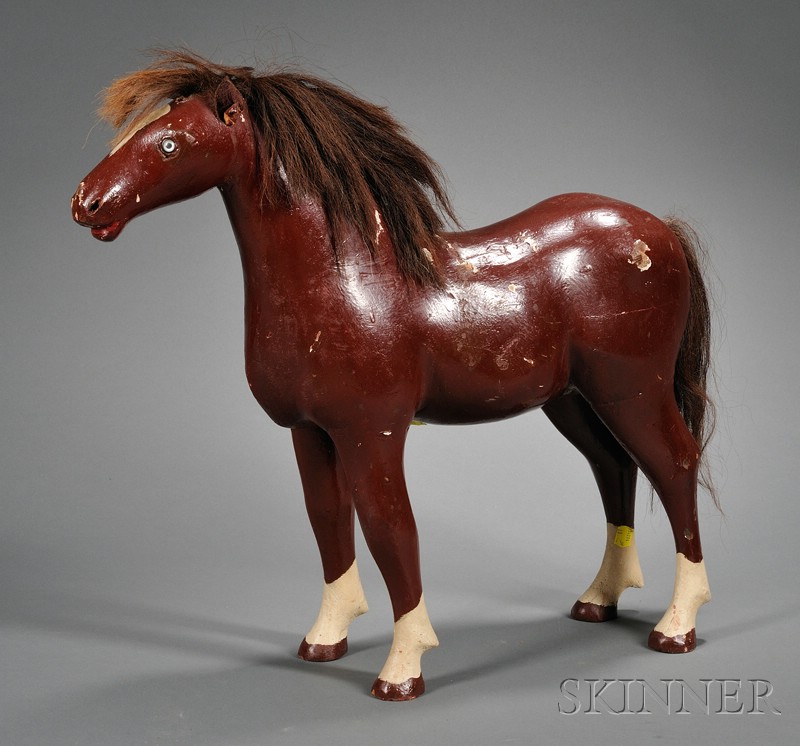 Appraisal: Carved and Painted Wooden Horse Figure America late th early