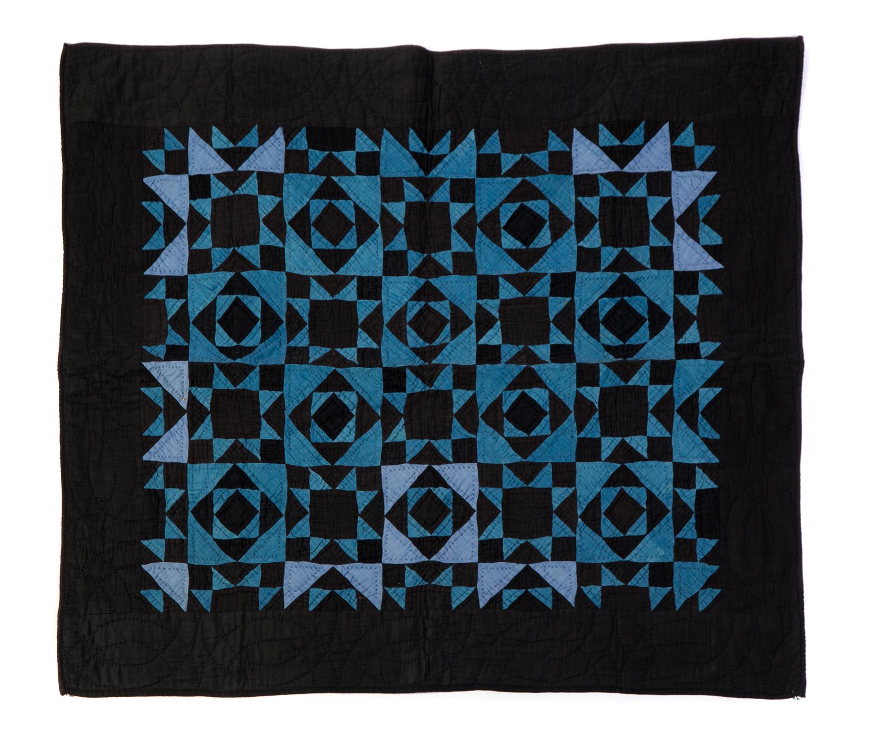 Appraisal: AMISH CRIB QUILT Early th century probably Midwestern Black and