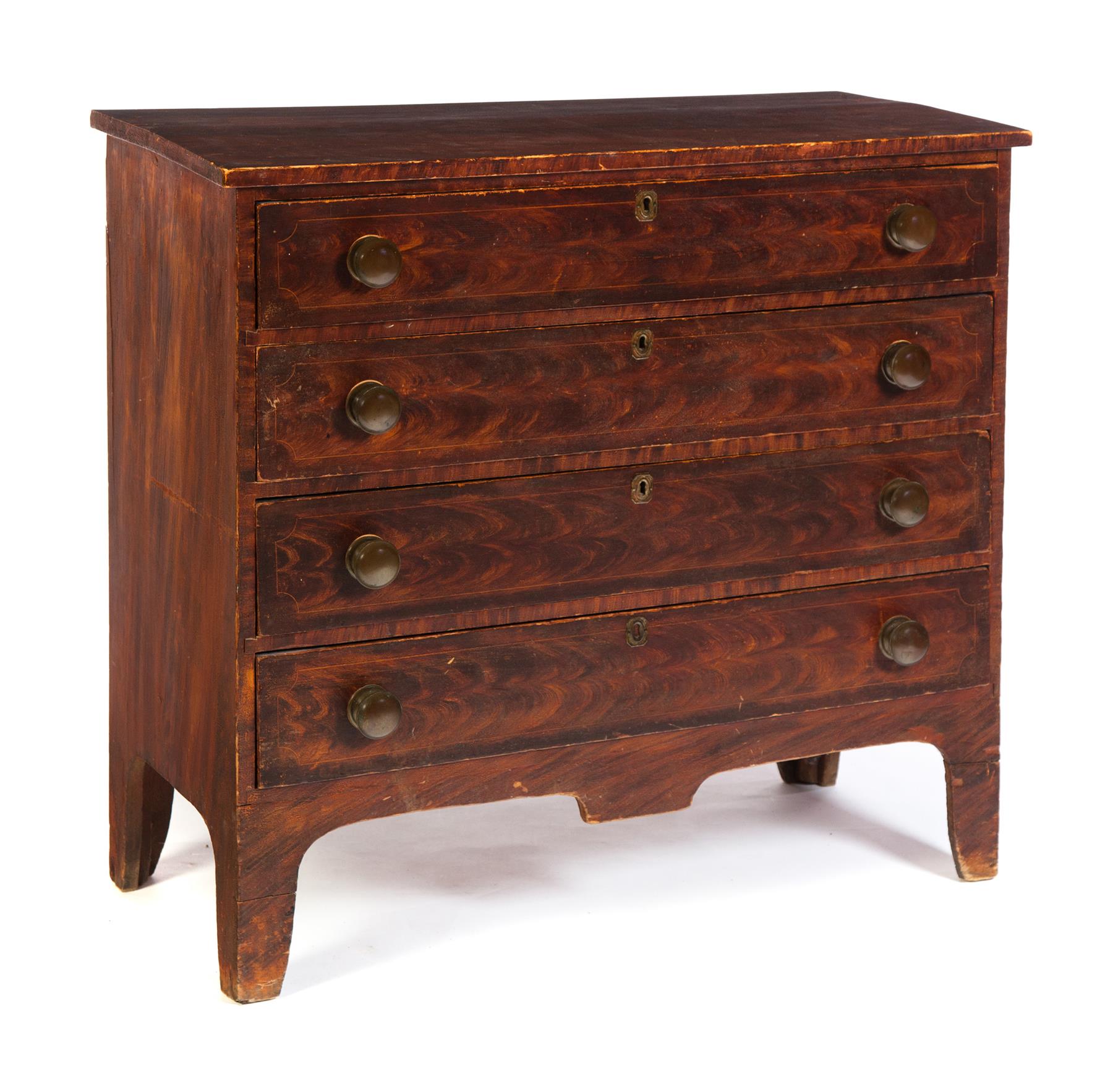 Appraisal: NEW ENGLAND GRAIN-PAINTED CHEST OF DRAWERS Probably Vermont st quarter-