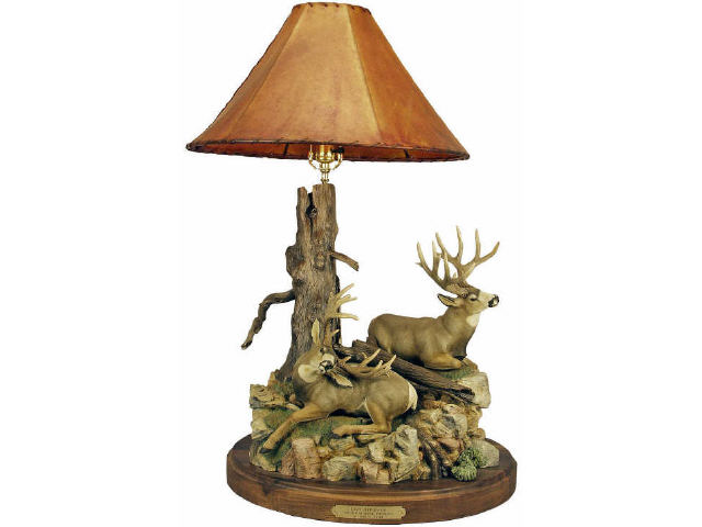 Appraisal: Lazy Afternoon superbly hand crafted painted bronze lamp featuring two