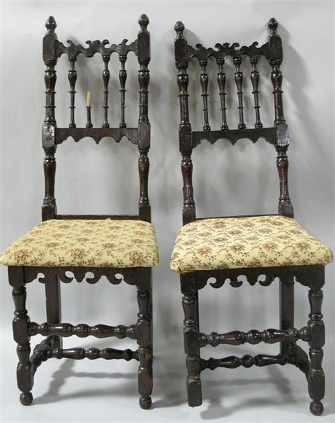 Appraisal: PAIR OF VICTORIAN SEMI-GOTHIC STYLE CHAIRS Circa - the backs