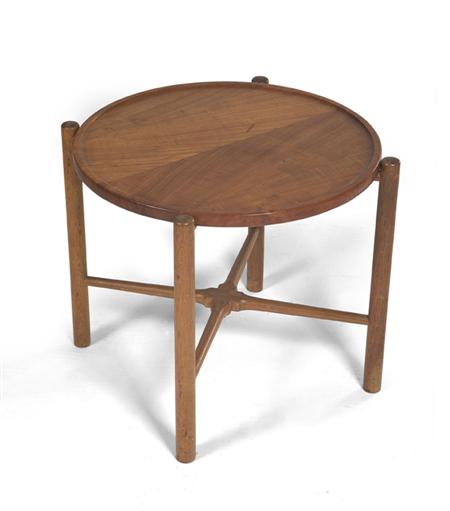 Appraisal: HANS WEGNER DENMARK OCCASIONAL TABLE Teak removable top collapsible base