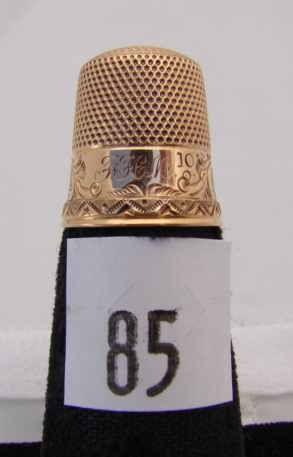 Appraisal: USA gold scenic thimble engraved FHCM