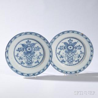 Appraisal: Pair of Tin-glazed Delft Chargers Bristol England late th century