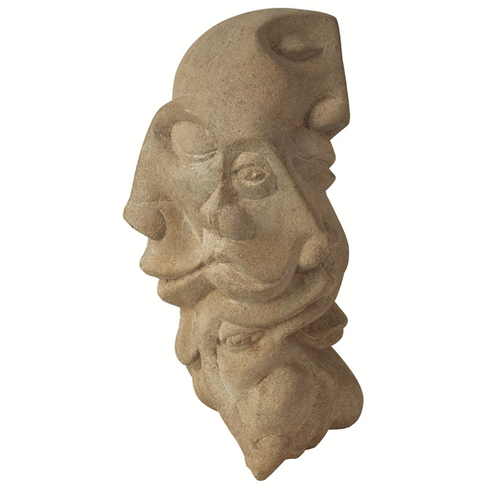 Appraisal: Julian Harr sculpture attribution c carved sandstone with multiple faces