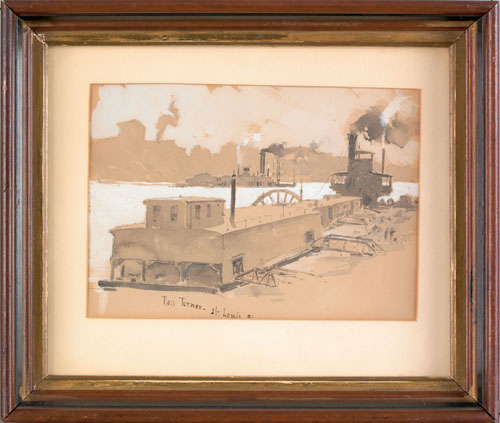 Appraisal: Ross Sterling Turner American - watercolor industrial landscape titled St