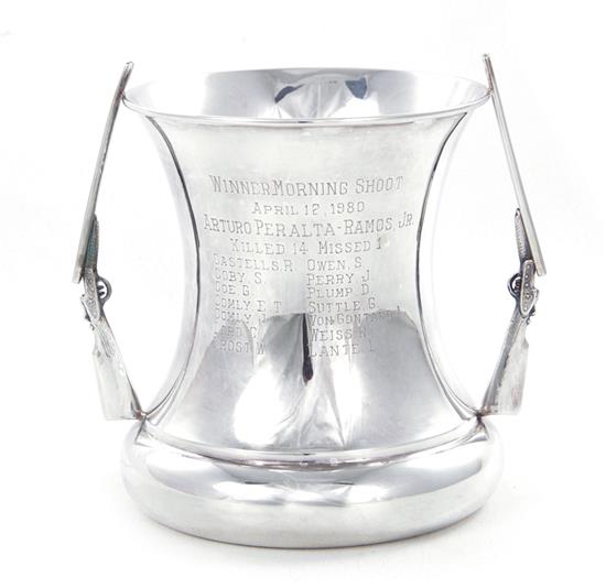 Appraisal: Argentium silver Philadelphia Gun Club Morning Shoot trophy dated April