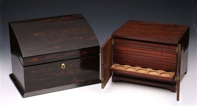 Appraisal: A VICTORIAN COROMANDEL WOOD CORRESPONDENCE BOX with fitted interior and