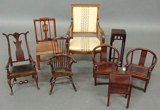 Appraisal: - Eight pieces of miniature furniture incl a William Savery