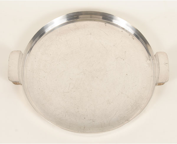 Appraisal: Kem Weber Rare Machine Age silver plated round tray along