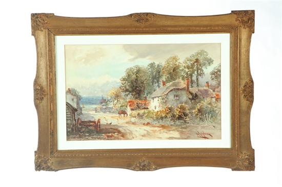 Appraisal: ENGLISH COTTAGE SCENE EUROPEAN LATE TH CENTURY Watercolor on paper