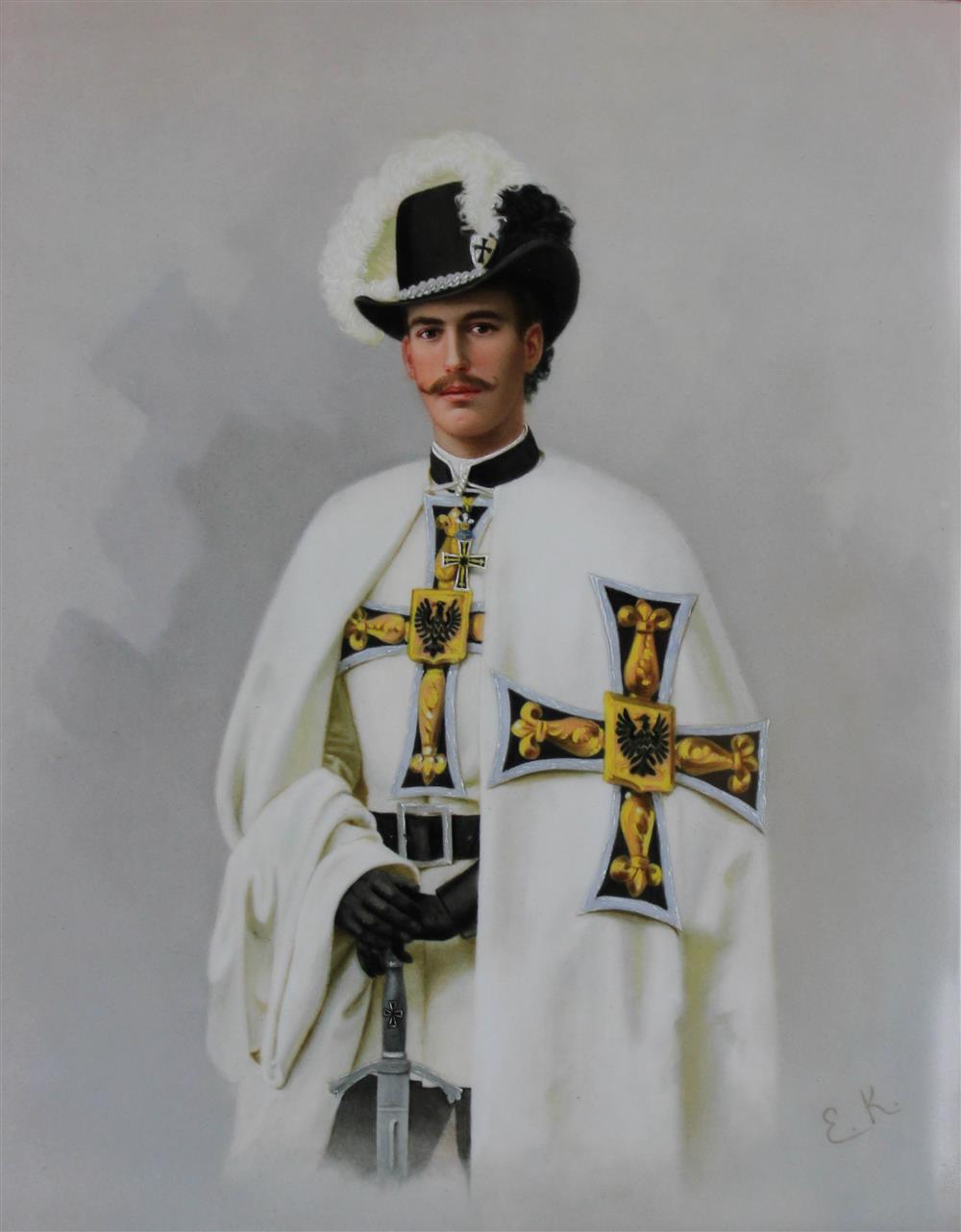 Appraisal: BERLIN KPM PORCELAIN PLAQUE DEPICTING ARCHDUKE EUGEN OF AUSTRIA-TESCHEN -