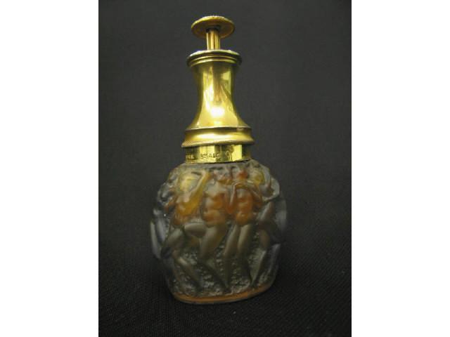 Appraisal: R Lalique Art Glass Atomizer dancing nudes Calendal Molinard orginal