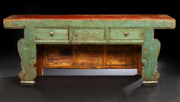 Appraisal: Massive Chinese Painted Altar Table th century probably used as