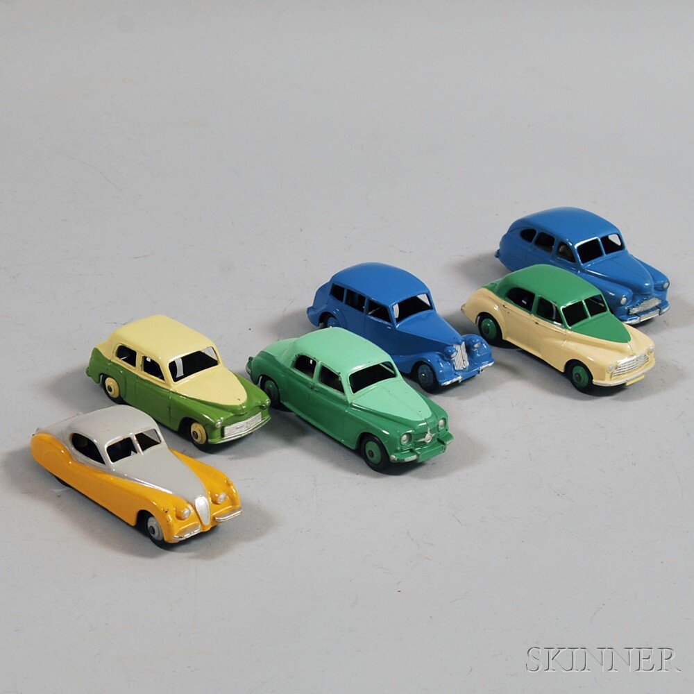 Appraisal: Six Meccano Dinky Toys Die-cast Metal Automobiles England including Jaguar