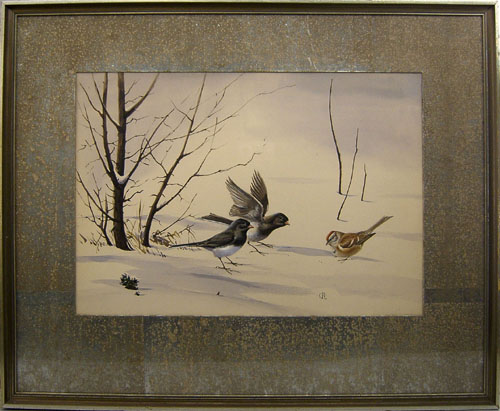 Appraisal: Conrad Roland American th c two watercolor bird portraits x