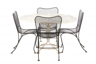 Appraisal: Woodard Mid Century Modern Patio Chairs w Table Woodard American