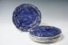 Appraisal: SET BLUE TRANSFERWARE PLATES - Clew's Staffordshire Oriental Scene diam