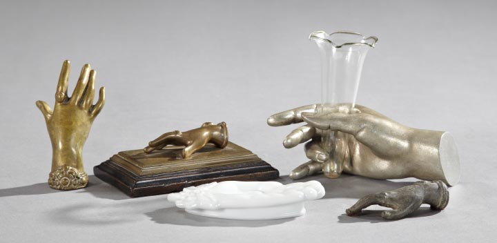 Appraisal: Collection of Five Objects of Hand Form comprised of a