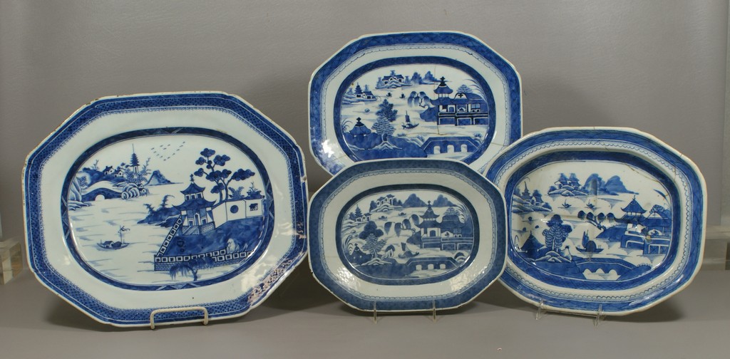 Appraisal: pcs Chinese Export Canton Porcelain including platters and one well