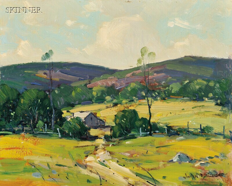 Appraisal: John F Enser American - Landscape with Fields and Barn