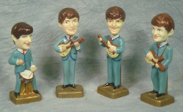 Appraisal: The Beatles Doll Cake Toppers to inches tall plastic nodders