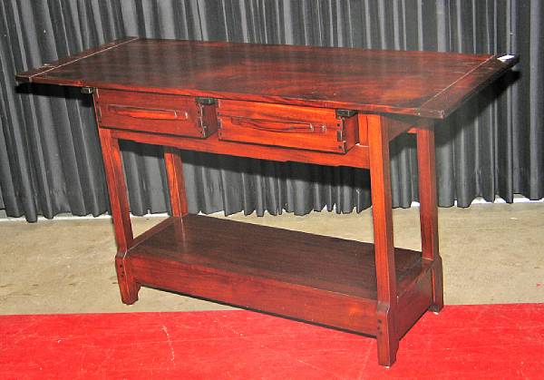 Appraisal: An Arts amp Crafts style mahogany and ebony console table