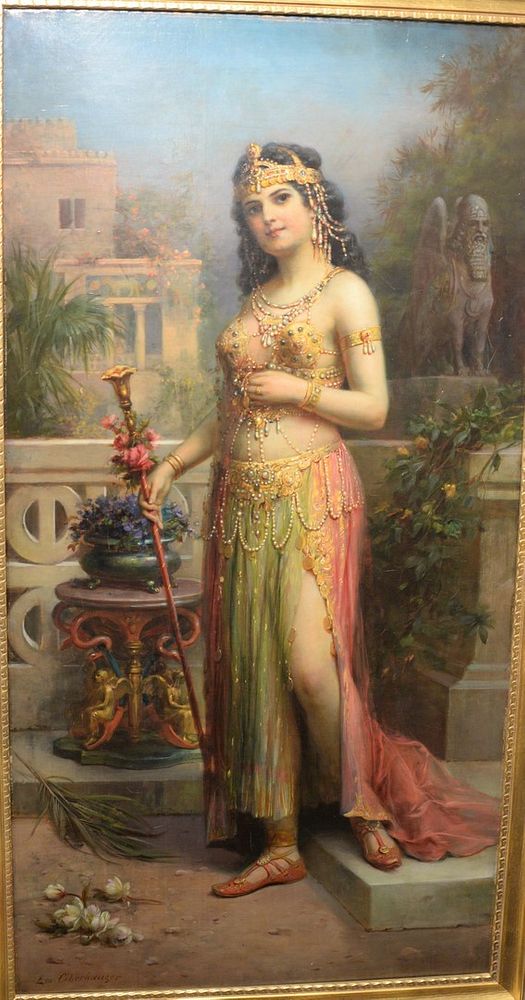 Appraisal: Emanuel Oberhauser Austrian - full length woman portrait wearing jeweled