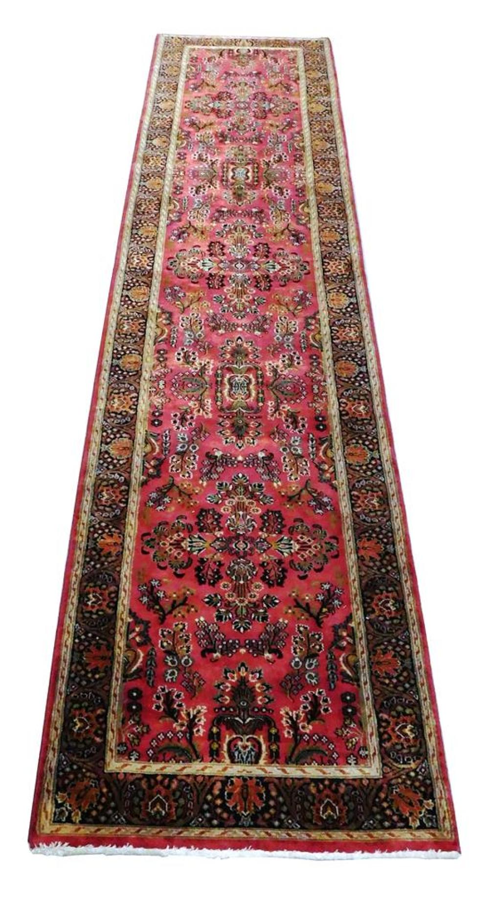 Appraisal: RUG Modern Indo Sarouk style runner ' x wool on