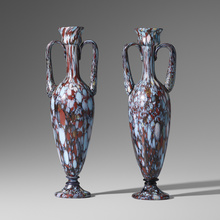 Appraisal: Francesco Ferro e Figlio SCREZIATO VASES PAIR Italy c glass