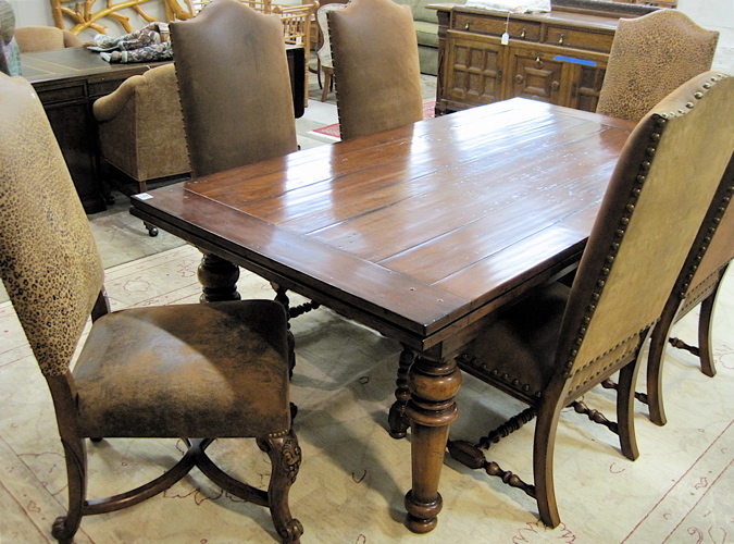 Appraisal: BANQUET DINING TABLE AND CHAIR SET including a large rectangular