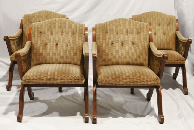 Appraisal: A set of four th century bridge chairs