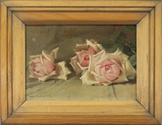 Appraisal: William Hubacek - Still Life painting of Pink Roses Signed