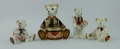 Appraisal: Royal Crown Derby paperweights of a large Teddy Bear sat