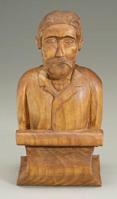 Appraisal: Otis Stephens carving bust of bearded man emerging from scrolled