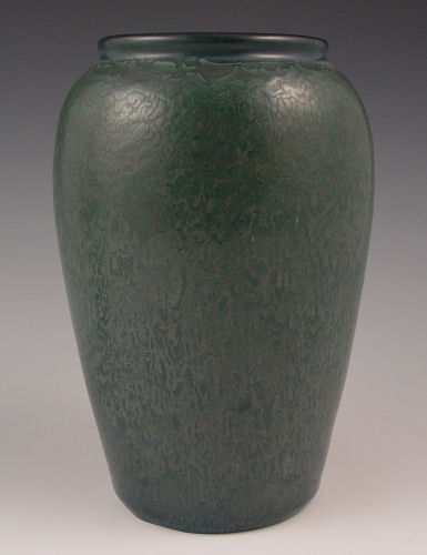 Appraisal: HAMPSHIRE POTTERY VASE '' orange peel type glaze incised marks