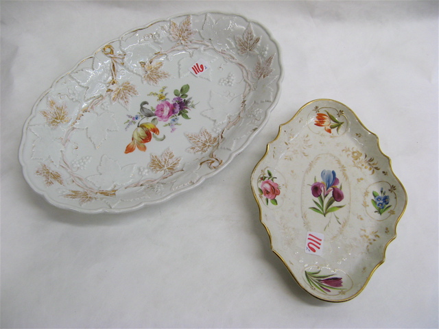 Appraisal: MEISSEN AND SPODE PORCELAIN SERVING DISHES pieces hand enameled with