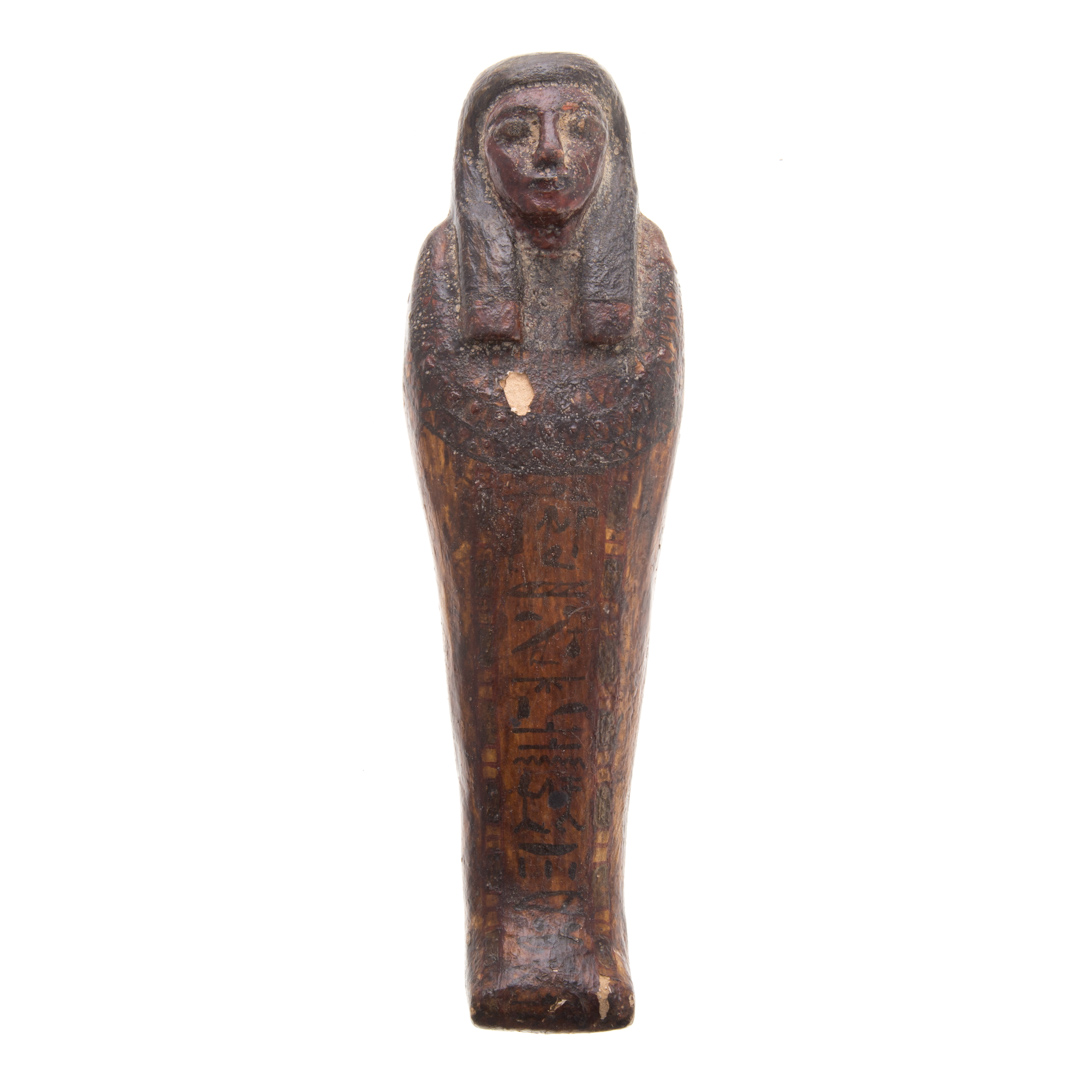 Appraisal: Egyptian painted wood ushabti possibly Roman era about in H