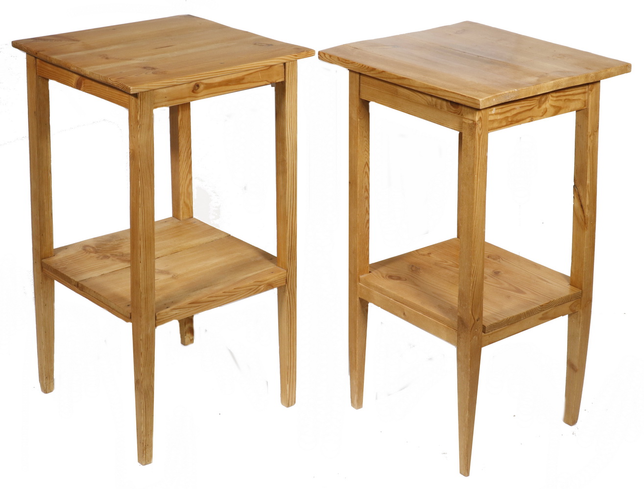 Appraisal: PR OF SCRUBBED PINE SIDE STANDS Pair of scrubbed pine