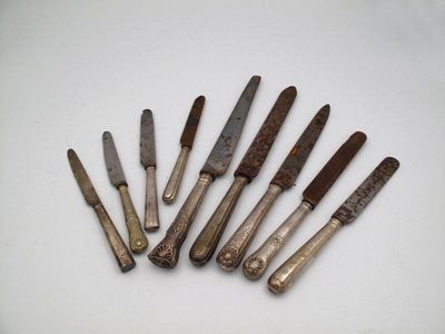 Appraisal: A large collection of silver handled knives various dates and