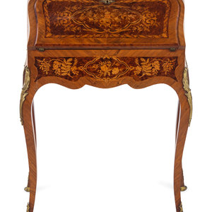 Appraisal: A Louis XV Style Gilt Bronze Mounted Marquetry Bureau en